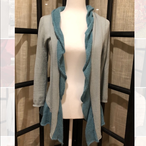 Anthropologie light blue and teal cardigan sweater - Picture 7 of 7